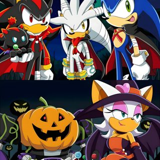 sonic and friends in halloween costumes Halloween Sonic Sonic Shadow Silver Halloween, Silver The Hedgehog Halloween, Sonic Movie Halloween, dark slate gray