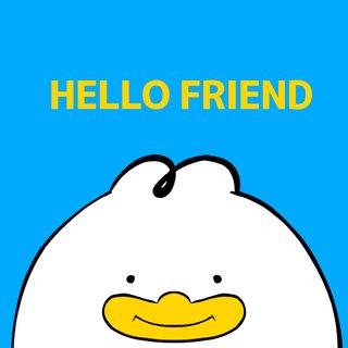 an image of a cartoon penguin with the words hello friend on it's chest Kpdh Halloween Demon Hunters Derpy, Derpy Kpop, Hello Friend Card Kpop Demon Hunters, deep sky blue