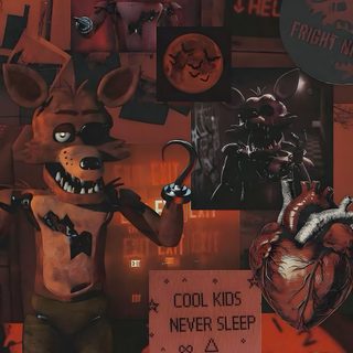 a collage of cartoon characters and signs Halloween Fnaf Fnaf Freddy, Backgrounds For Whatsapp, Aesthetic Horror, Fnaf Foxxy, Red Fnaf, dark slate gray