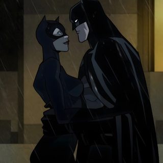 batman and catwoman standing in the rain with their heads touching each other's foreheads Batman The Long Halloween 2 Batman The Long Halloween Pfp, Batman The Long Halloween Selina Kyle, Batman The Long Halloween Selina, black