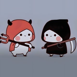 two cartoon characters are standing next to each other Matching Halloween For Besties Bff Panda Friends Cartoon, Matching Halloween For Besties, Matching Halloween For Best Friends, gray