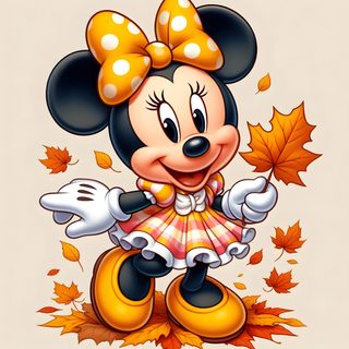 a cartoon mickey mouse with a bow on her head Minnie Halloween Minnie Mouse Orange, Mickey Mouse Fall Images, Disney Character Images, antique white