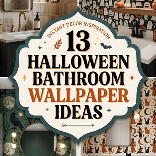 halloween bathroom wallpaper ideas with text overlay Halloween Bathroom gray