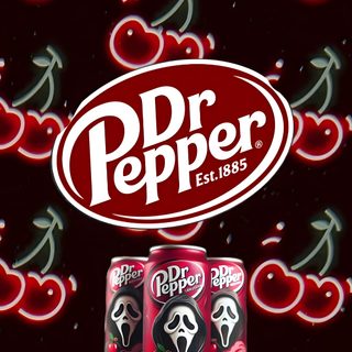 an advertisement for dr pepper's is shown with cherries Dr Pepper Halloween black