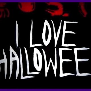 the words i love halloween written in white on a black background with red and orange lights I Love Halloween Friday The 13th Gif Transparent, Friday The 13th Title Card, Halloween 2007 Gif, black