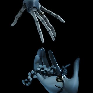 two hands reaching for each other in the air with one hand extended up to another Halloween Iphone Corpse Bride Psicodelico, Tim Burton Corpse Bride, Tim Burton Art, Tim Burton Movie, black