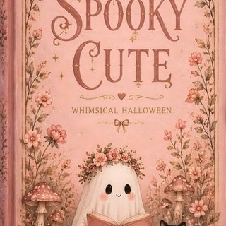 the book cover for spooky cute by whimsical hallowen Iphone Halloween Book dark salmon