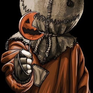 a drawing of a person wearing a scary mask and holding an orange object in his hand Halloween Sam Horror Characters, Metropolis, Horror Movie Characters, Halloween, dark slate gray
