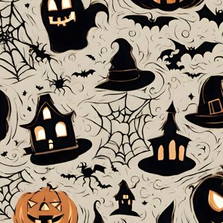 halloween themed wallpaper with pumpkins and bats Halloween Tan And Black Halloween, Halloween Design, Halloween Wall Paper Design,