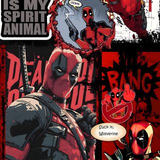 deadpool and the other characters in deadpool spirit animal comic book covers, with red background Deadpool Halloween Deadpool, Deadpool 4k, Aesthetic, maroon
