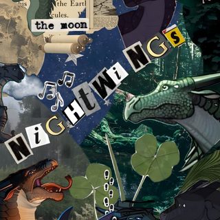 collage of dinosaurs with words in the middle and stars above them that spell out something Wings Of Fire Halloween Wings Of Fire Nightwing, Wings Of Fire Backgrounds, Nightwing Nightwing Wings Of Fire, dark slate gray