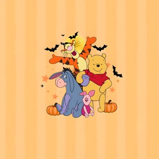 winnie the pooh and friends wallpaper with pumpkins, bats and bats on it Winnie The Pooh Halloween Winnie The Pooh Fall Iphone, light salmon