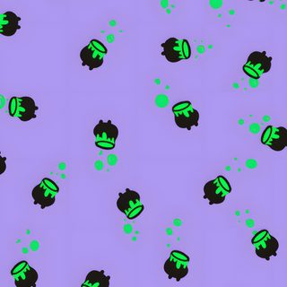 a purple background with green and black shapes Purple And Green Halloween Green Spooky Aesthetic, Cauldron Iphone, Casper Spell,