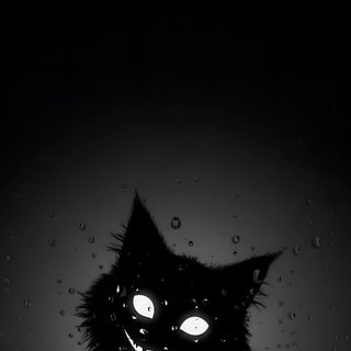 a black cat with glowing eyes in the dark Creepy Black Cat Halloween Creepy Cat, Cat Aesthetic, Anime Scenery, Creepy Cute, Anime Sketch,