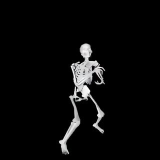 a skeleton is walking in the dark Funny Halloween Gif black