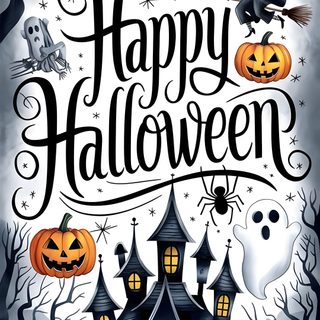 Happy Halloween Images, Happy Halloween Pictures Image, Happy Halloween Poster, Happy Halloween Lettering, Halloween Happy Birthday Wishes, Happy Halloween 2024, Happy Halloween Lettering Illustration, Happy Halloween Text With Bats And Spider, Happy Halloween Poster Design Happy Halloween 2025 Happy Halloween Images, Happy Halloween Pictures Image, Happy Halloween Poster, dark gray