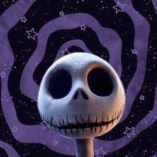jack skellingy from the nightmare movie is shown in front of a purple and black background Cute Halloween Jack Skellington Jack Skeleton, Jack The Pumpkin King, Nightmare Before Christmas, dark slate gray