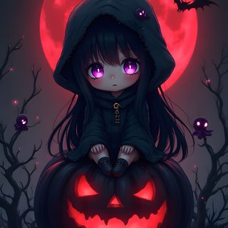 Halloween Scary Cute Girl dark slate gray