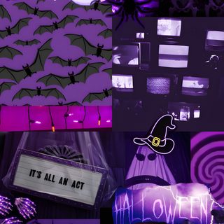 halloween collage with purple and black colors Purple Edgy Aesthetic Halloween Purple Halloween Background Aesthetic, Purple Aesthetic Halloween, Spooky Purple For Halloween, midnight blue