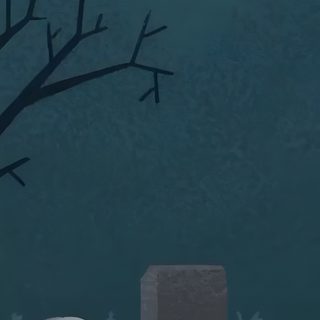 a cemetery with tombstones and trees in the background at night time, lit up by full moon Halloween Pixel Art Gif Halloween, dark slate gray