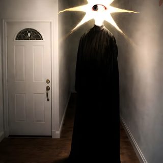 a person in a dark room with a light shining on their head and the door is open Weirdcore Halloween Cookie Run Analog Horror, Creepy Profile Picture, Surrealism Scary, dark slate gray