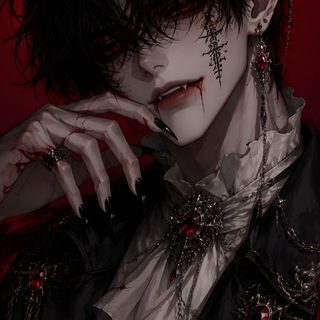 a woman with black hair and white makeup is dressed in gothic garb, holding her hand to her face Halloween Anime Boy Vampire Drawing, Vampire Art Male, Handsome Monster, Male Vampire, Vampire Art, black