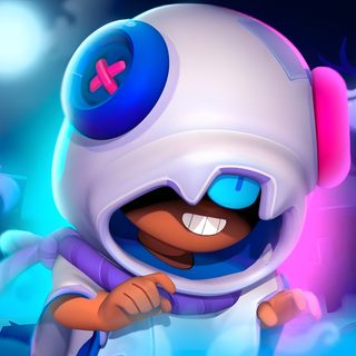 a cartoon character is standing in front of some ghost's and one has blue eyes Brawl Stars Halloween steel blue