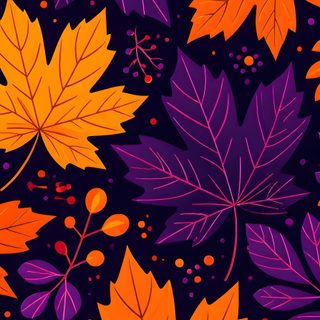 colorful leaves and berries on a black background with orange, purple, and red colors Halloween Purple And Orange Purple And Orange Aesthetic, Purple And Orange, Screen Savers, black