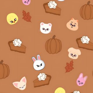 the wallpaper is decorated with cartoon animals and pumpkins Halloween Stray Kids Cute Lockscreens, Kpop Iphone, Thanksgiving, Thanksgiving Kids, Kids, Ipad, peru