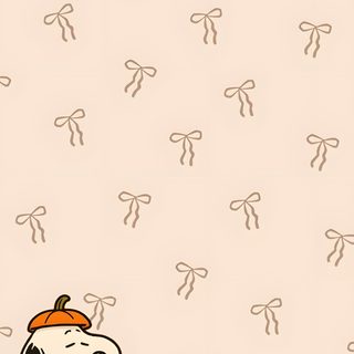 a cartoon dog with a jack - o'- lantern pumpkin on its chest, standing in front of a wallpaper pattern Pinterest Snoopy Halloween antique white