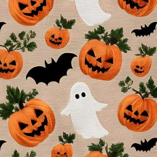 halloween pumpkins and ghost faces on tan background Halloween Iphone Aesthetic Cute October Iphone, Cute Autumn Halloween, Cute Fall Backgrounds Iphone, rosy brown