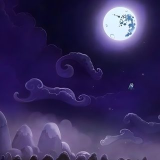an animated image of a cat in the night sky My Little Pony Halloween midnight blue