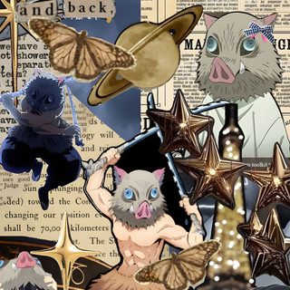 an image of some anime characters with different expressions on them, including cats and stars Inosuke Halloween Inosuke Wallaper, gray