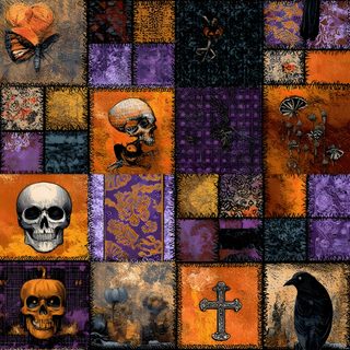 Halloween Patch Wallpaper, Halloween Tile Background, Halloween Themed Pattern Collage, Fall Patchwork Wallpaper, Halloween Tartan Background, Halloween Patchwork Fabric, Halloween Background Scrapbook Texture, Gothic Halloween Pattern Wallpaper, Halloween Cheater Quilt Green Purple Halloween Celtic Tiles Custom Halloween Patch, Halloween Tile Background, Halloween Themed Pattern Collage, dark olive green