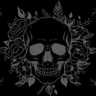 a black and white skull with roses on it Halloween Skull For Desktop Backgrounds For Xbox One, Skull Bg, Laptop Dark Aesthetic, Desktop Computer, black