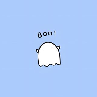 a cartoon character with the word boo above it's head and an animal on its back Cute Light Blue Halloween Aesthetic Cute Ghost, Blue Ghost Hd, Aesthetic Cute Halloween Blue,