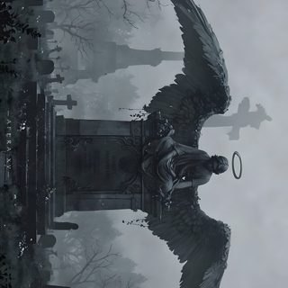 an image of a black and white photo with wings Gothic Halloween All Gray Grey By Angel Gothic Desktop Backgrounds, 1980 X 1080, For Pc Gaming,
