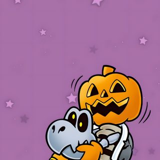 a cartoon pumpkin hugging a small dog Halloween Mario Boo Mario, Halloween Mario Characters, Cat Mario, Mario Ghost, rosy brown