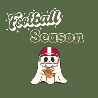 a football player with the words football season written in white on a dark green background Halloween Football Football Fall Aesthetic, Fall Football Iphone, Preppy Football, dark olive green