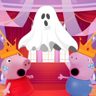 peppa pig's halloween party is coming to the nintendo wii and it looks like they are in real life Peppa Pig Halloween Peppa Pig Autumn, Peppa Pig Bat, Peppa Pumpkin, Peppa Pig Halloween Party, pale violet red