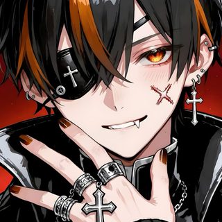an anime character with black hair and piercings holding his hand up to the camera Halloween Anime Boy Dark Anime, Goth Boy, Art, Anime Boy, Anime Art, Feelings, dark slate gray