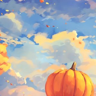 a cartoon character with a pumpkin on his head and another character in the background looking at something Kirby Halloween Iphone Image Kirby, Kirby Art Colorful Sky, Kirby Autumn, Kirby Landscape, dark gray