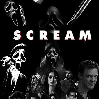scream movie poster with many different characters Halloween Iphone Scream black
