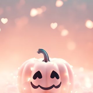 a white pumpkin with a smiley face sitting in the middle of some snow covered ground Rose Gold Girly Cute Halloween Pretty Halloween Backgrounds, Rose Gold Girly Cute Halloween, Pastel Pink Pumpkin,
