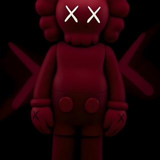 a red teddy bear with two white crosses on it's face and the words kaws Halloween Kaws Red Kaws Widget, Red Kaws Iphone, Red Kaws, Kaws Red, Red And Black Kaws,