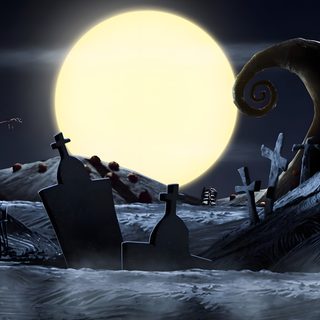 an animated halloween scene with jack and the beans Nightmare Before Christmas Halloween Town Nightmare Before Christmas Zoom Backgrounds, Nightmare Before Christmas Landscape, Nightmare Before Christmas Desktop Free, dark slate gray