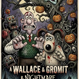 the poster for wallace and gromit's halloween horror movie Wallace And Gromit Halloween Hd Scooby Doo Images, Make Believe, Craft Activities For Kids, dark slate gray