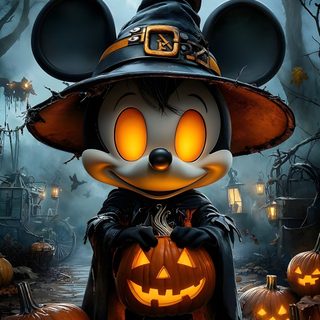 mickey mouse dressed up as a pumpkin for halloween Mickey Mouse Halloween Mickey Mouse Halloween, Disney Halloween Pictures, Mickey Halloween, dark slate gray
