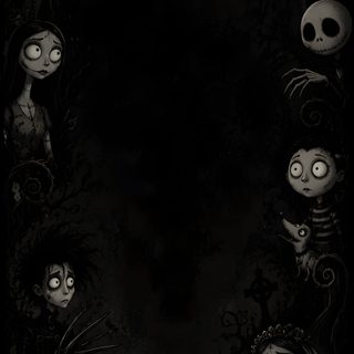 a black and white photo with some creepy faces Halloween Iphone Tim Burton Horror Background, Aesthetic Dark Phone, Halloween Iphone Lock Screen, black
