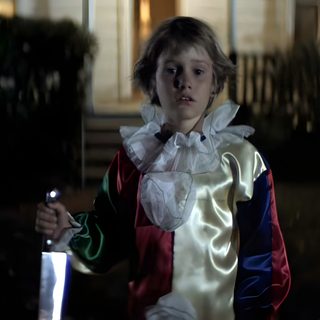 a young boy dressed in an old fashioned costume Halloween 1978 Michael Myers Halloween 1978 Rebecca De Mornay, Michael Meyer, Halloween Franchise, black